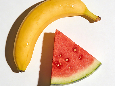 极简水果蔬菜 西瓜 香蕉