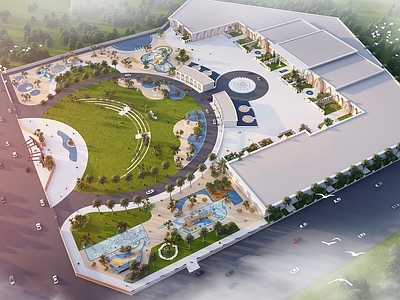 现代简约文旅项目景观