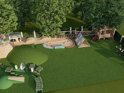 自然野趣风儿童游乐空间