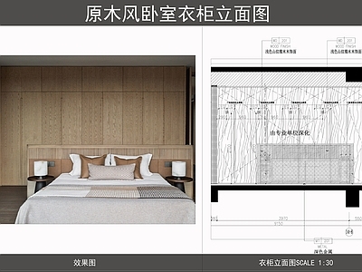 柜体节点 原木风衣柜 衣柜立面图 卧室衣柜 施工图