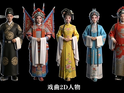 新中式戏曲风虚拟人物 戏曲2D人物