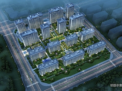 现代简约小区建筑 绿城 高层 洋房 现代