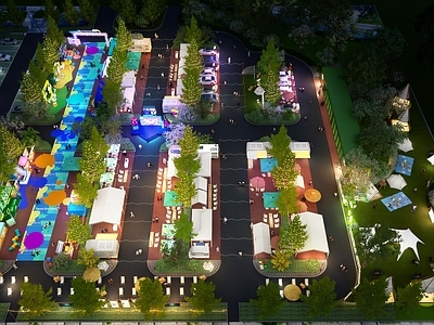 现代潮流市集风房车营地