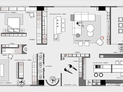 家具展厅 现代定制展厅 全屋定制展厅 家具定制展厅 木作展厅 现代展厅平面图 施工图