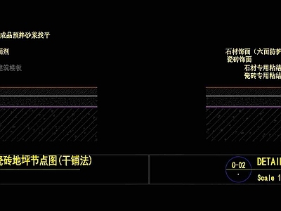 地面综合节点 地面石材节点 地面节点 施工图