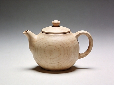 原木风茶具 木雕 水壶 茶壶 摆件 AI渲染