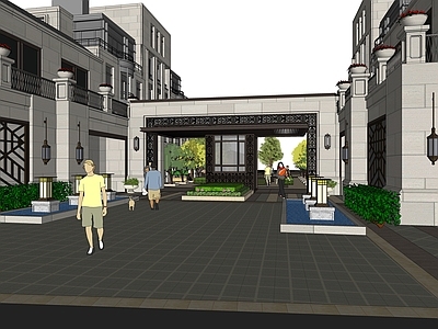 新中式小区建筑