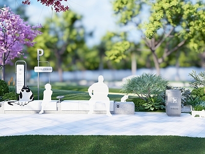 现代主义景观其他景观小品 宠物友好设施 户外公园坐凳 宠物饮水处 宠物休息区 公园坐凳