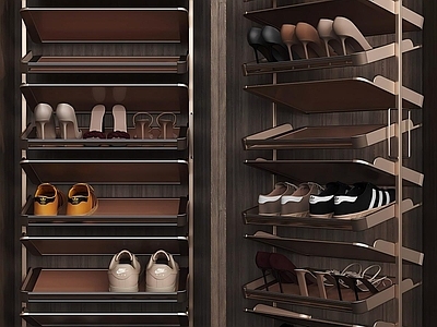 意式轻奢衣帽间 旋转鞋架 360旋转鞋架 玄关柜 鞋柜 鞋帽柜