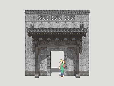 新中式古建筑 山西民居大门 民居入户门 山西建筑院门 民居大门