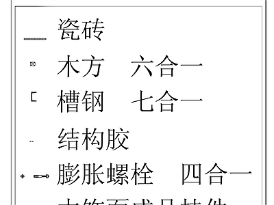 现代五金管件 槽钢 膨胀螺栓 施工图
