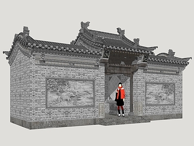 新中式古建筑 山西民居大门 山西民居建筑 民居入户门 山西院门 古建筑民居