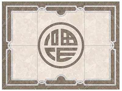 新中式中式其他石材拼花 地面石材拼花 石材拼花 大理石拼花
