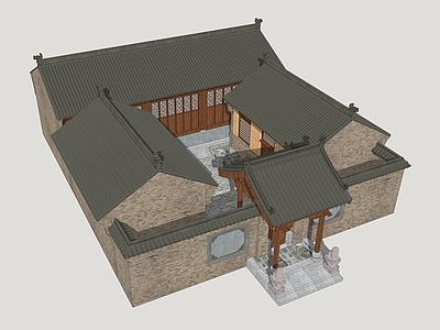 新中式四合院 山西四合院 山西民居建筑 民居四合院
