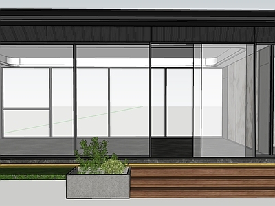 现代极简风格建筑 阳光房 茶室 连廊 门窗幕墙