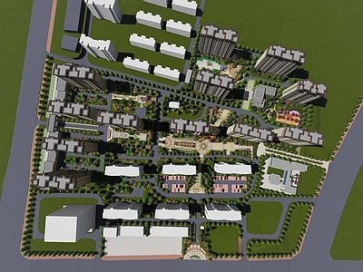 新古典主义小区建筑 新中式 新古典 欧式景观 小区景观 新中式建筑