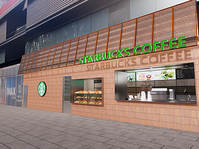 现代简约专卖店 街边店 咖啡店 面包店