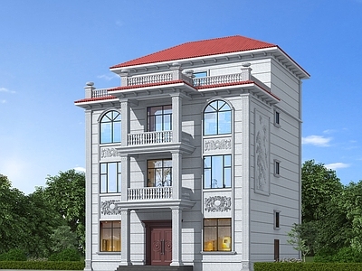 欧式别墅外观 自建房别墅 欧式独栋别墅