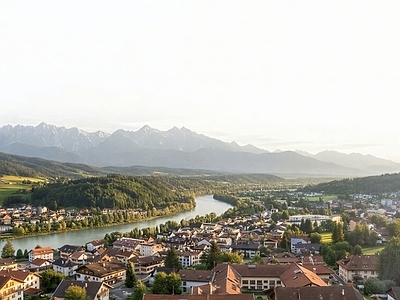 现代新中式其他外立面 窗外高楼天空远景 窗外风景 窗外远山