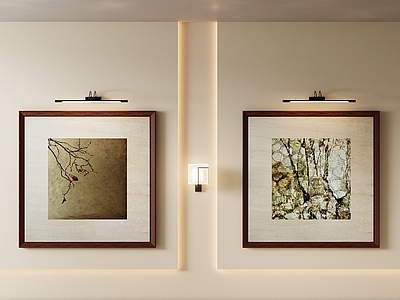 新中式挂画 侘寂中古抽象画 背景墙小挂画 原木画框挂画 油画 肌理画