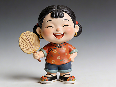 新中式其他摆件 东北大姐 雕塑 美陈 AI渲染