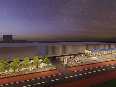 露营风商业综合体景观 城市夜间消费业态 商业街区改造 美食街区