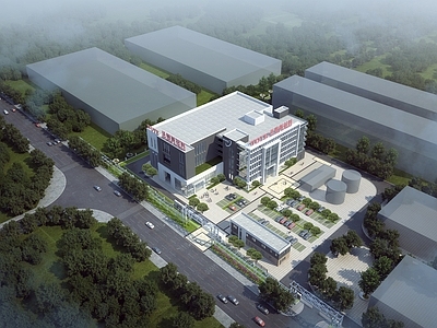 现代主义学校建筑 厂前区办公楼 现代风格 研发中心 厂房办公 科研楼