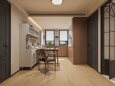 奶油风开放式厨房