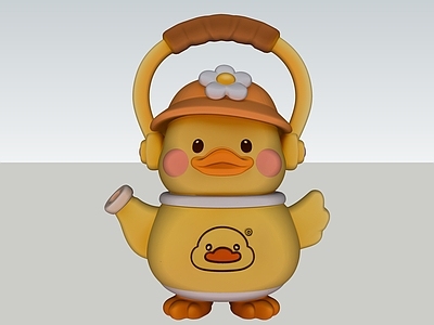 卡通风格电水壶 鸭子 鸭 电热水壶 可爱