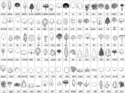 现代综合植物图库 树木绿植汇总 施工图