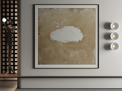 现代简约玄关 复古侘寂装饰画 肌理画 油画 抽象画 方形挂画
