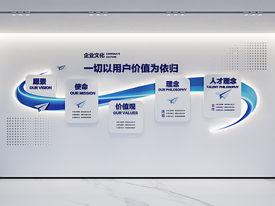 现代简约文化墙 企业文化墙 价值观文化墙 文化墙