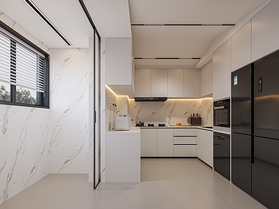 现代极简封闭式厨房