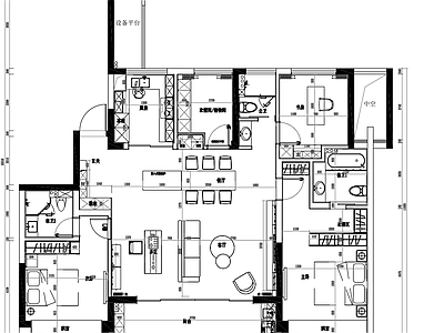 现代客厅 客厅立面图 客厅平面图 客厅横厅 小户型客厅 书房客厅 施工图