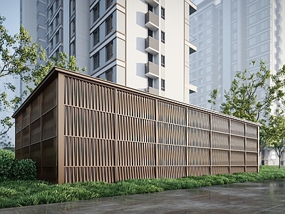 新中式格栅围挡 设备围挡 配电箱外包围挡 装饰围挡 采光井 变压器