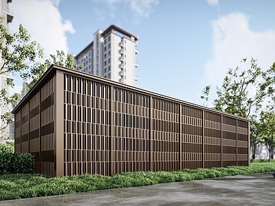 新中式格栅围挡 配电房装饰围挡 采光井装饰围挡 设备围挡 金属围挡 配电房美化