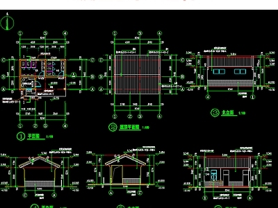 仿古建筑 仿古公共厕所 市政公共卫生间 公园卫生间全套图 施工图