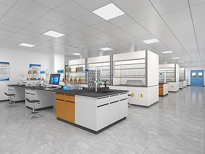 现代简约实验室 实验室 仪器设备 理化实验室 通风柜 实验室家具