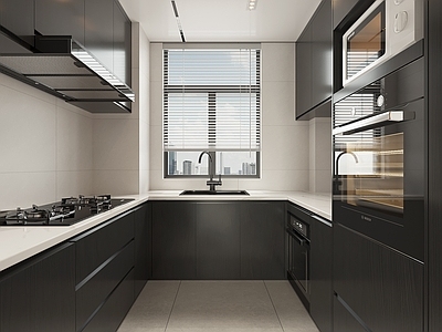 现代简约封闭式厨房