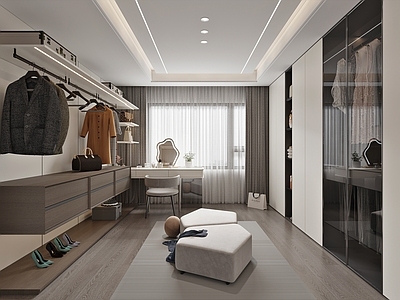 现代简约衣帽间