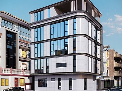 现代主义多层住宅楼 现代别墅外观