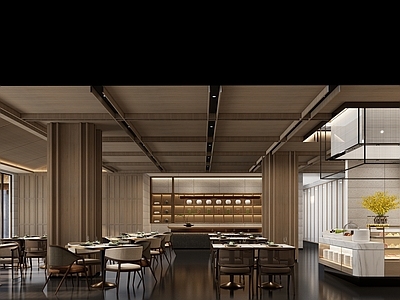 新中式酒店餐厅 餐厅 新中式 自助餐厅 茶餐厅