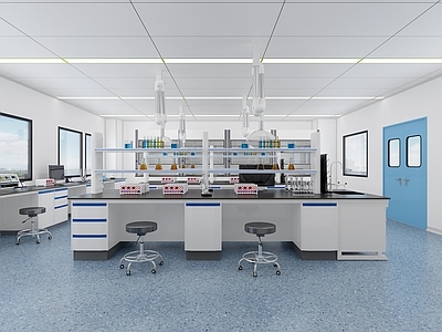 现代简约实验室 实验室 实验室家具 仪器设备 洁净门窗