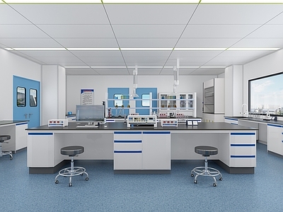 现代简约实验室 实验室 仪器设备 实验室家具 门窗