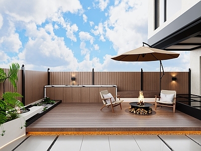 现代简约屋顶花园