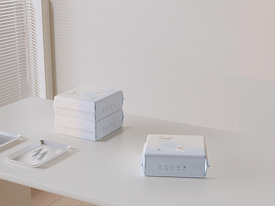 奶油风医疗器材 湿纸巾 洗脸机 纸巾