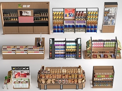 现代简约货架 展柜货架 零食店货架 文创展架