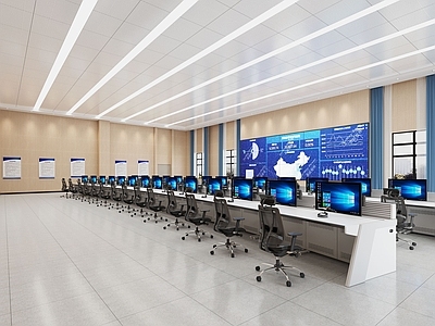 现代简约指挥中心 控制室 指挥室