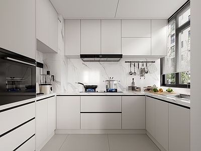 现代极简封闭式厨房