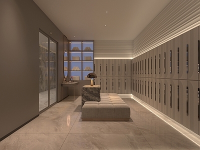 现代简约更衣室 更衣柜 洗浴x 洗浴中心 足浴 柜子